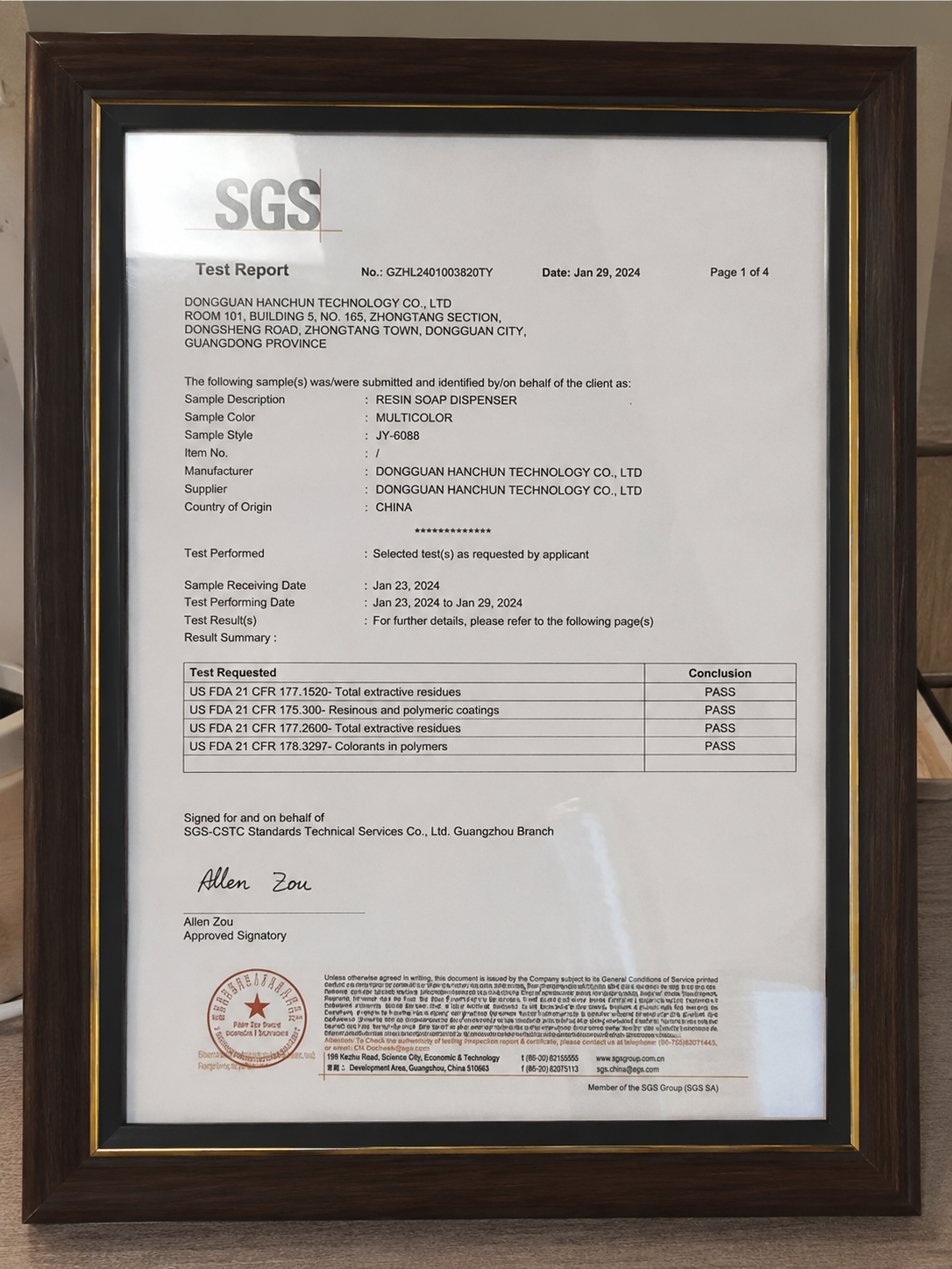 SGS Test Reports