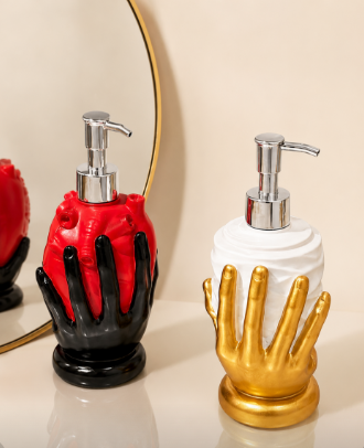 White marble resin bathroom set
